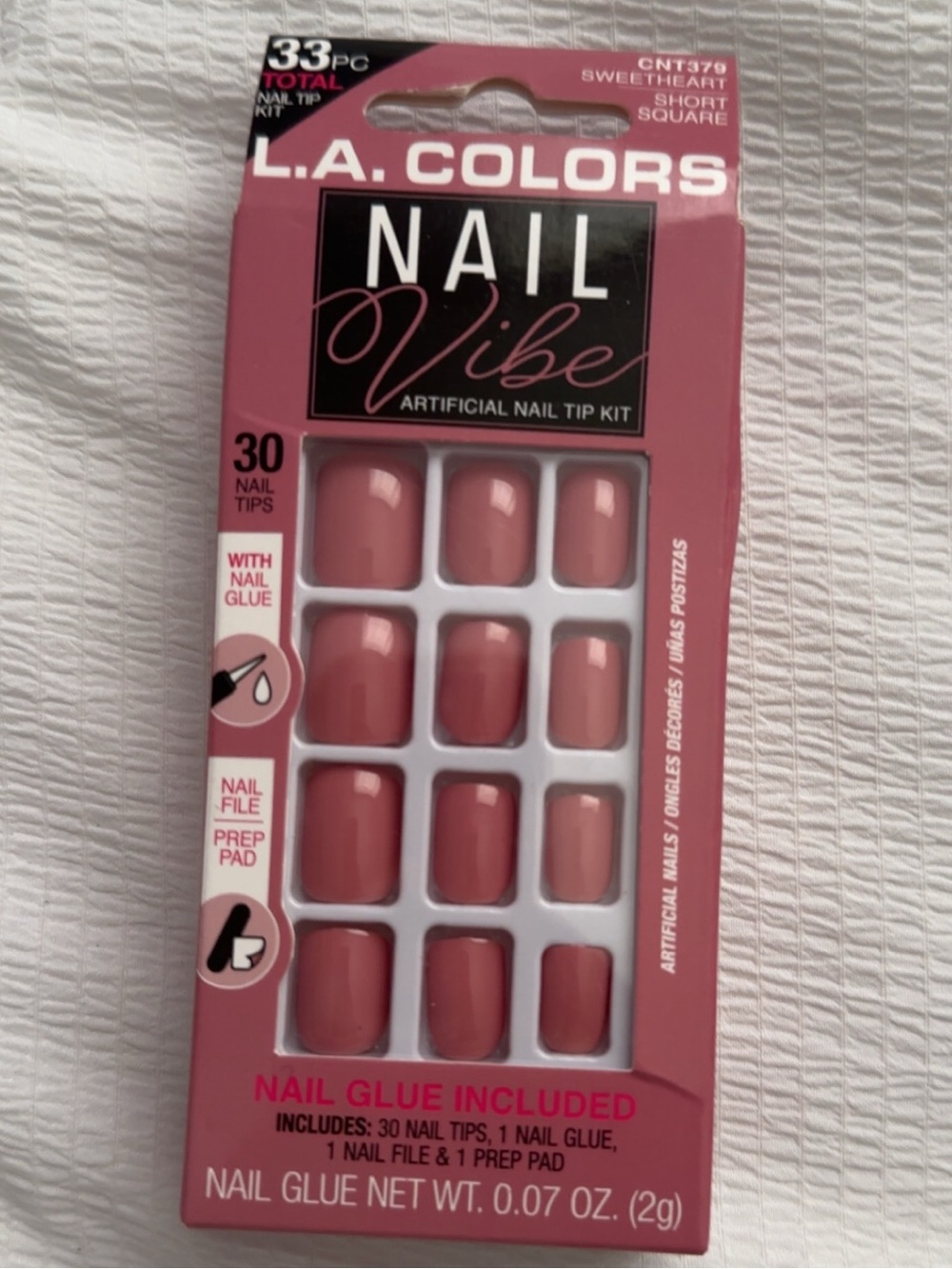 L.A. COLORS Nail Vibe Artificial Nail Tip Kit - Sweetheart Pink